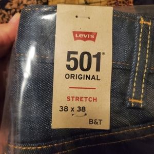 LEVI'S 501 Original Fit Straight Leg Button Fly Stretch 38 x 38 new